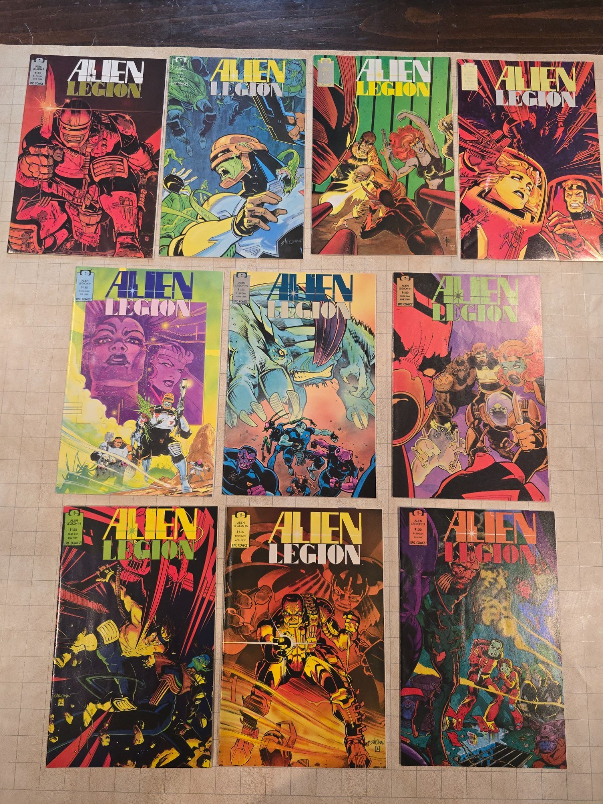 Alien Legion Epic Comics 5,6,7,8,9,10,11,14,16 & 17 Comic Lot of 10