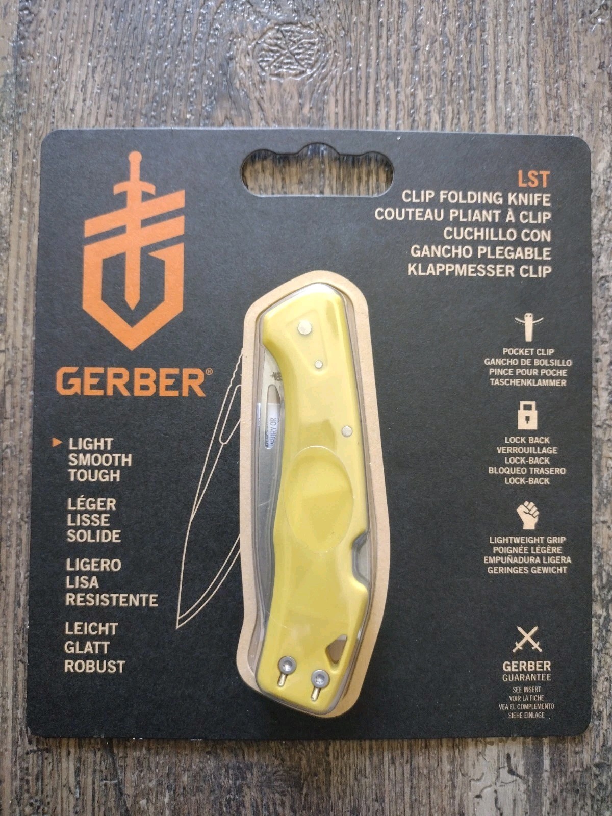 Gerber Knife LST 440a Mustard Yellow Handle 