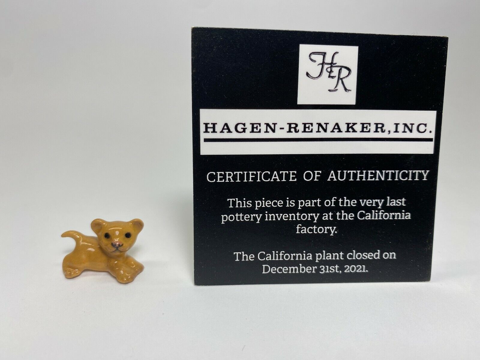 Hagen Renaker #95 A-3174 NOS Miniatures Lion Cub Big Ears Retired Factory Stock 