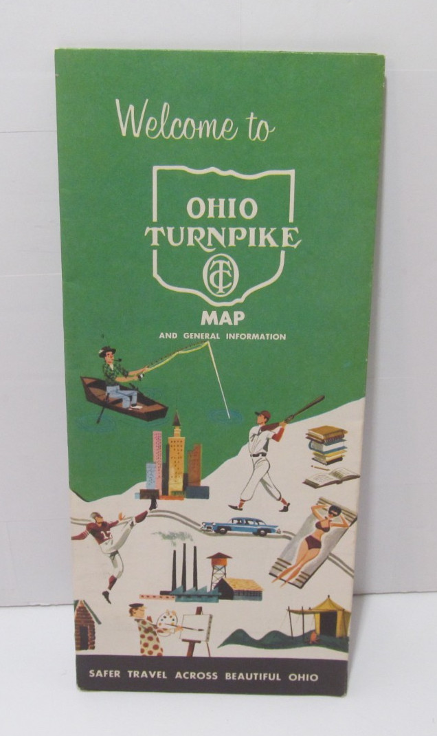 Vintage 1960 Welcome To Ohio Turnpike Map and General Information Brochure