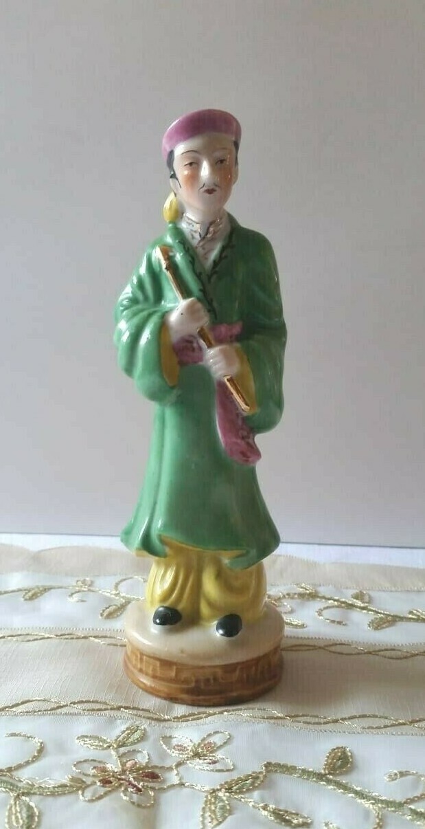 Vintage Antique Occupied Japan Hand Painted samurai Statue