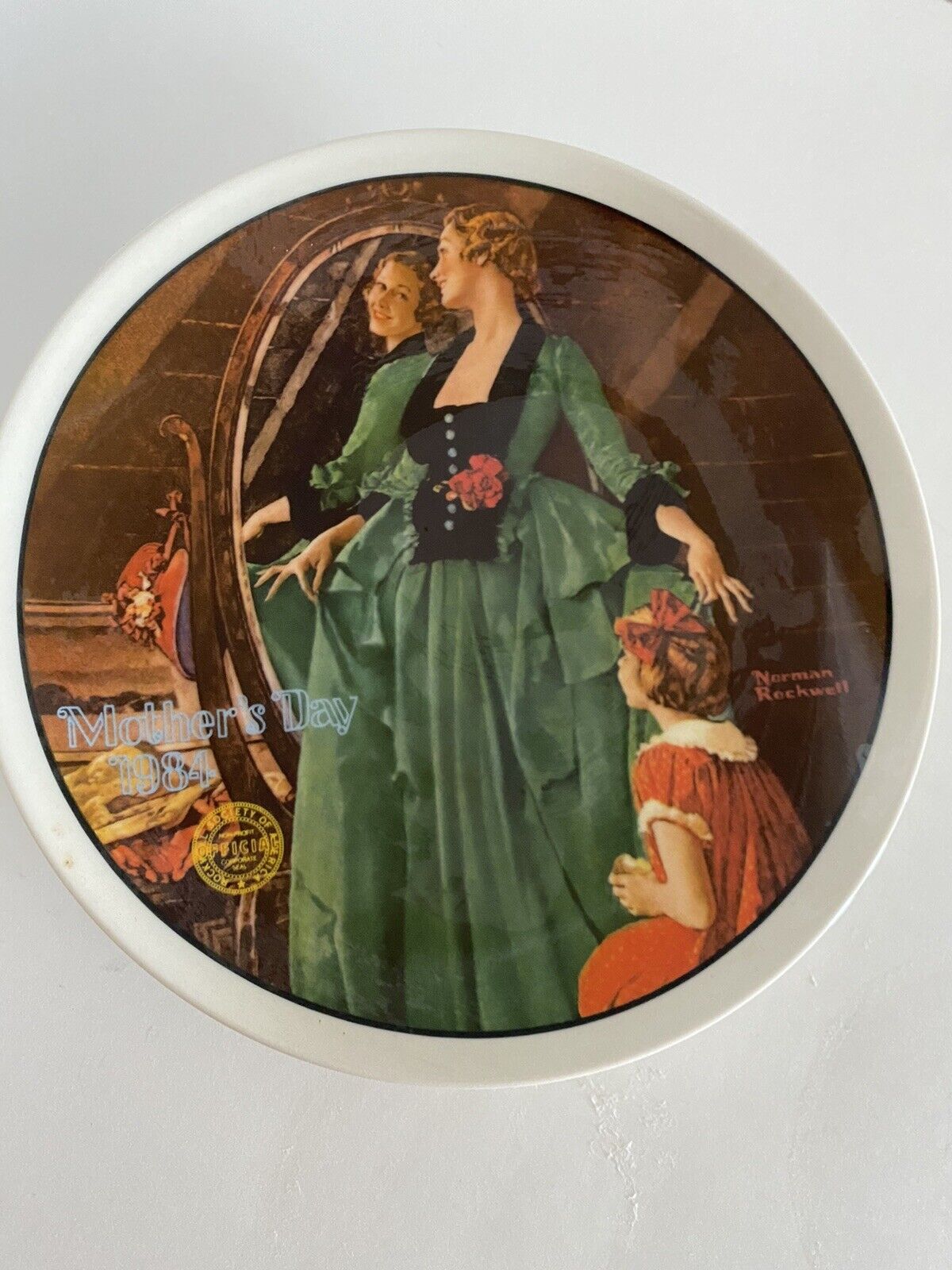 Knowles Collector 1984  Plate Norman Rockwell\'s Mothers Day vintage