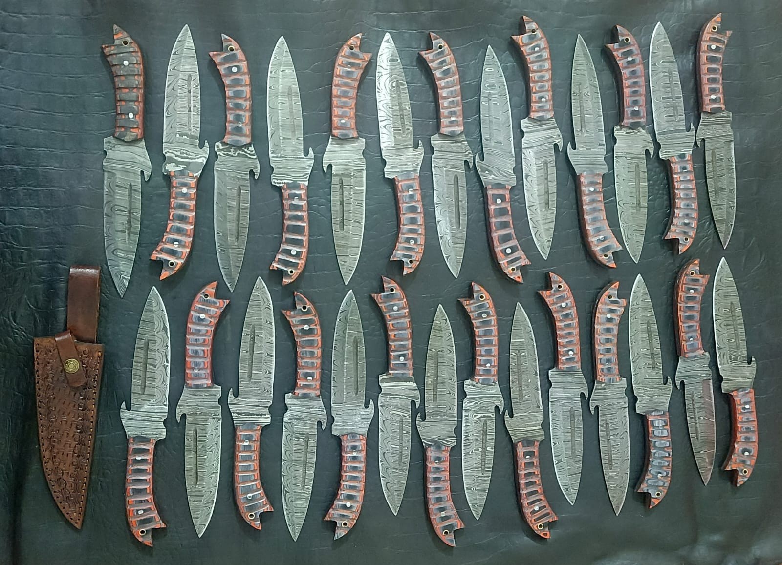 Lot of 27 Custom Handmade Damascus Steel Hunting  Knife 11.5 inches
