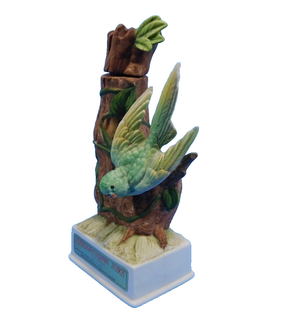 Vintage 1971 Bud Hastin Parakeet Bird Cologne Decanter Japanese Pottery Empty Vintage 1971 Bud Hastin Parakeet Bird Cologne Decanter Japanese Pottery Empty