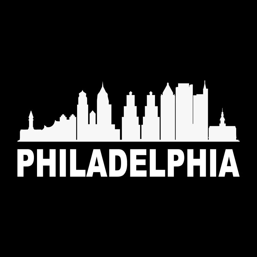 Philadelphia Pennsylvania City Skyline Cityscape Decal Sticker White Die Cut