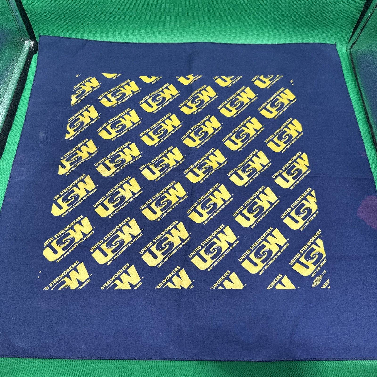 Vintage United Steelworkers Union Bandana 21x21”