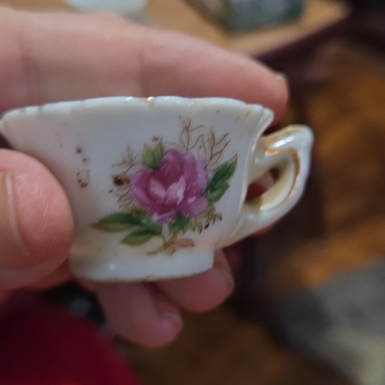Vintage Wood & Sons Burslem England Roses Espresso Demitasse Cup & Saucer