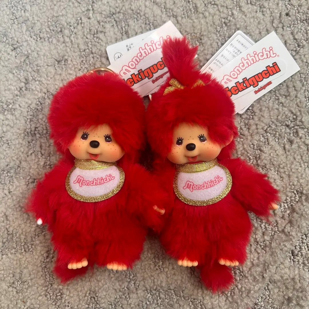 Sekiguchi Monchhichi PAIR Kiddyland 80th Anniversary Edition Plush Doll Keychain