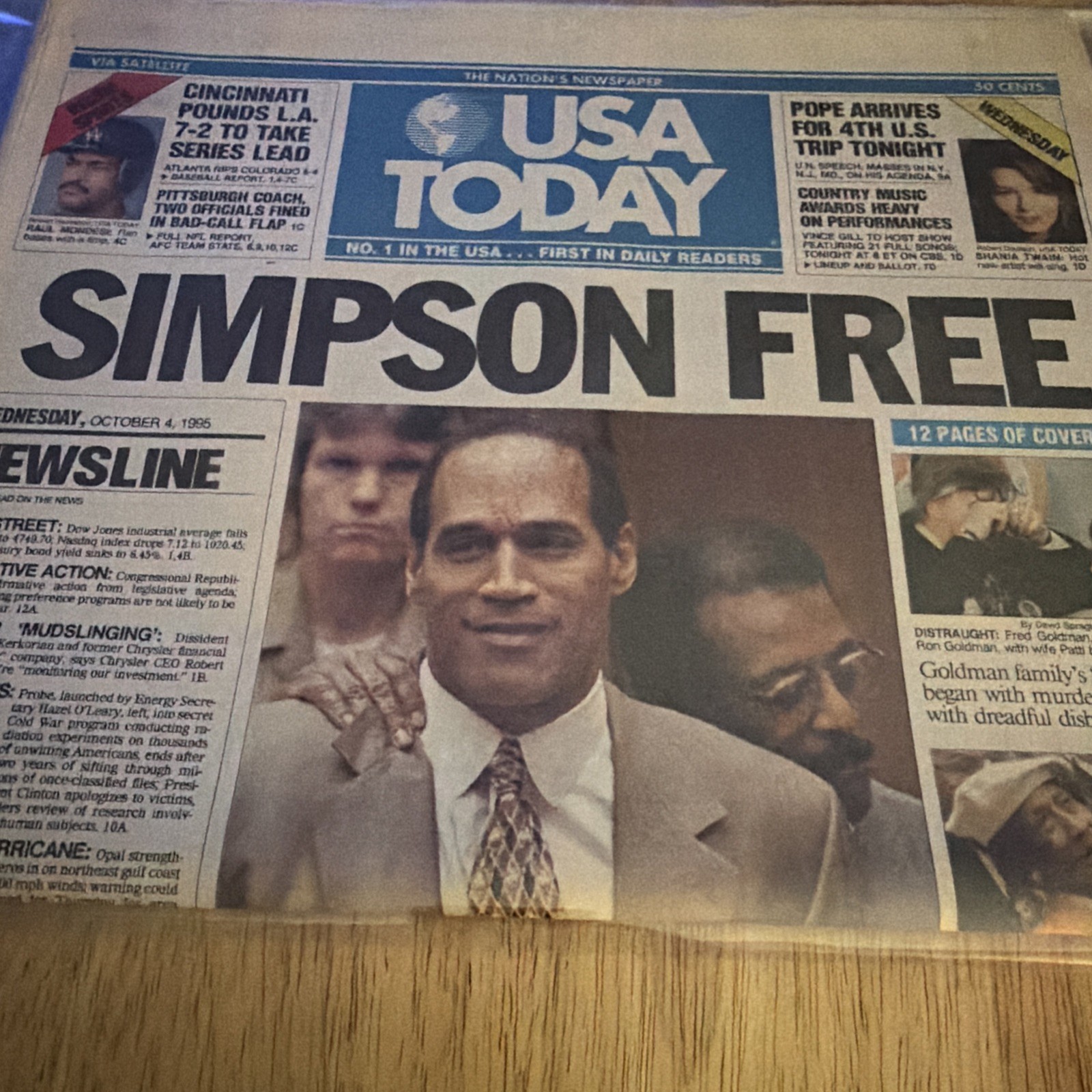 USA Today October 4, 1995 OJ Simpson Free Complete