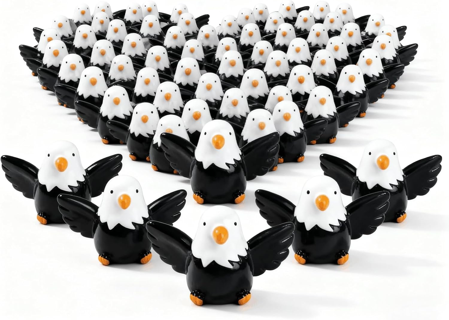 100 Pcs Mini Resin Bald Eagle Figurines, Patriotic American Eagle Statues for Ga 100 Pcs Mini Resin Bald Eagle Figurines, Patriotic American Eagle Statues for Ga