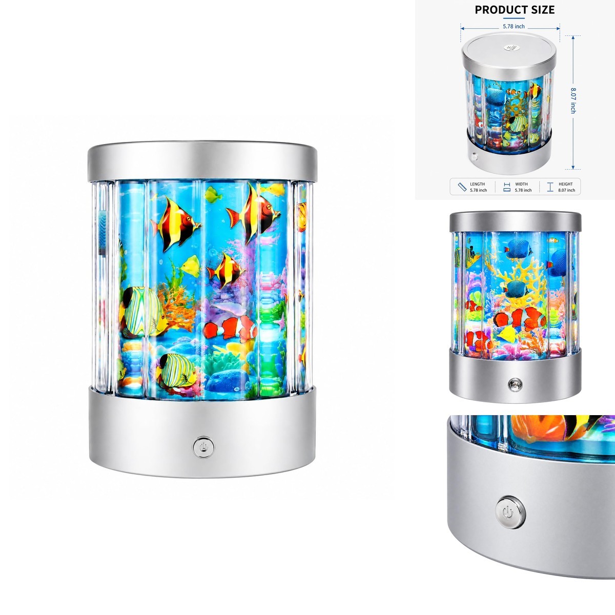 ENTROY Fake Fish Aquarium Night Light USB Plug Moving Marine Life