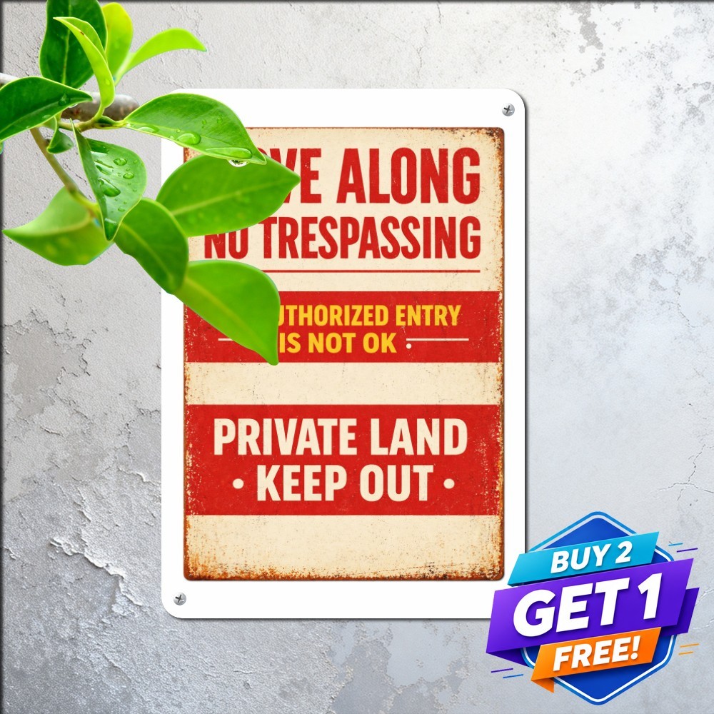 Hit The Road Dude Private Property Warning Notice Metal Tin Sign 8x12 Plaque