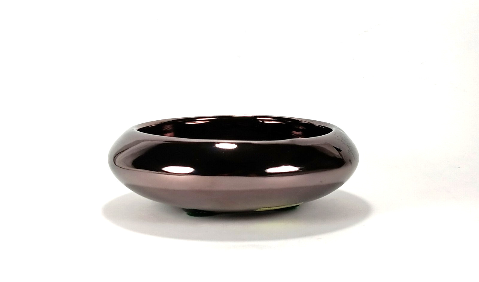 Haeger Metallic Bonsai Planter Ikebana Shallow Bowl Flower Pot Small 6.5\