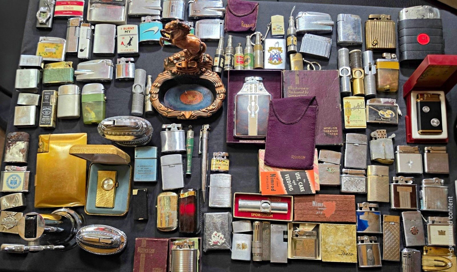 Vintage And Antique Lighter Collection Lot w/ Ronson Box & Pouch Nimrod USA