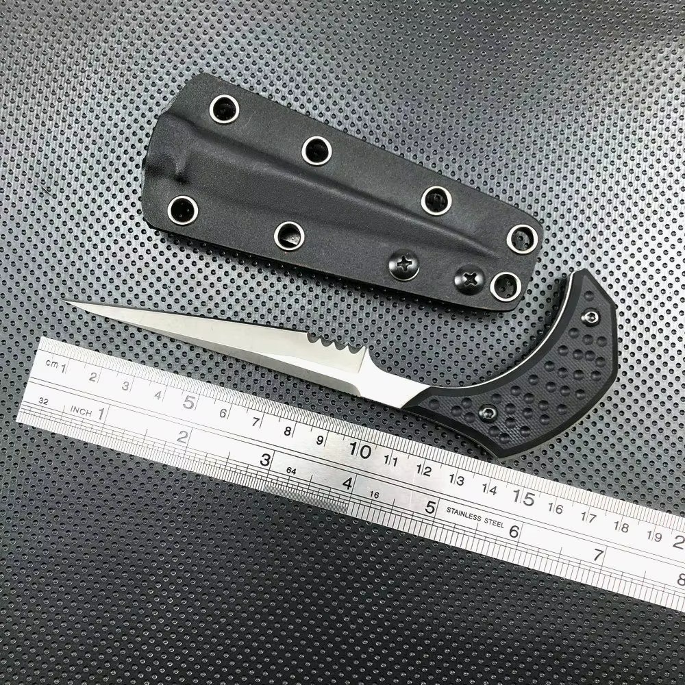 TRSKT Neck Knife Fixed Blade Karambit EDC Camping Knife G10 Kydex Sheath