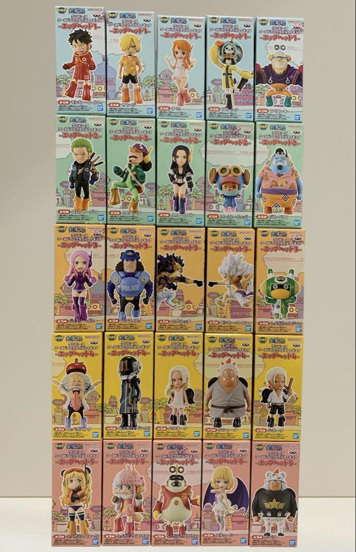 One Piece World Collectable Figure Egghead 1 2 3 4 5, 25 pieces WCF