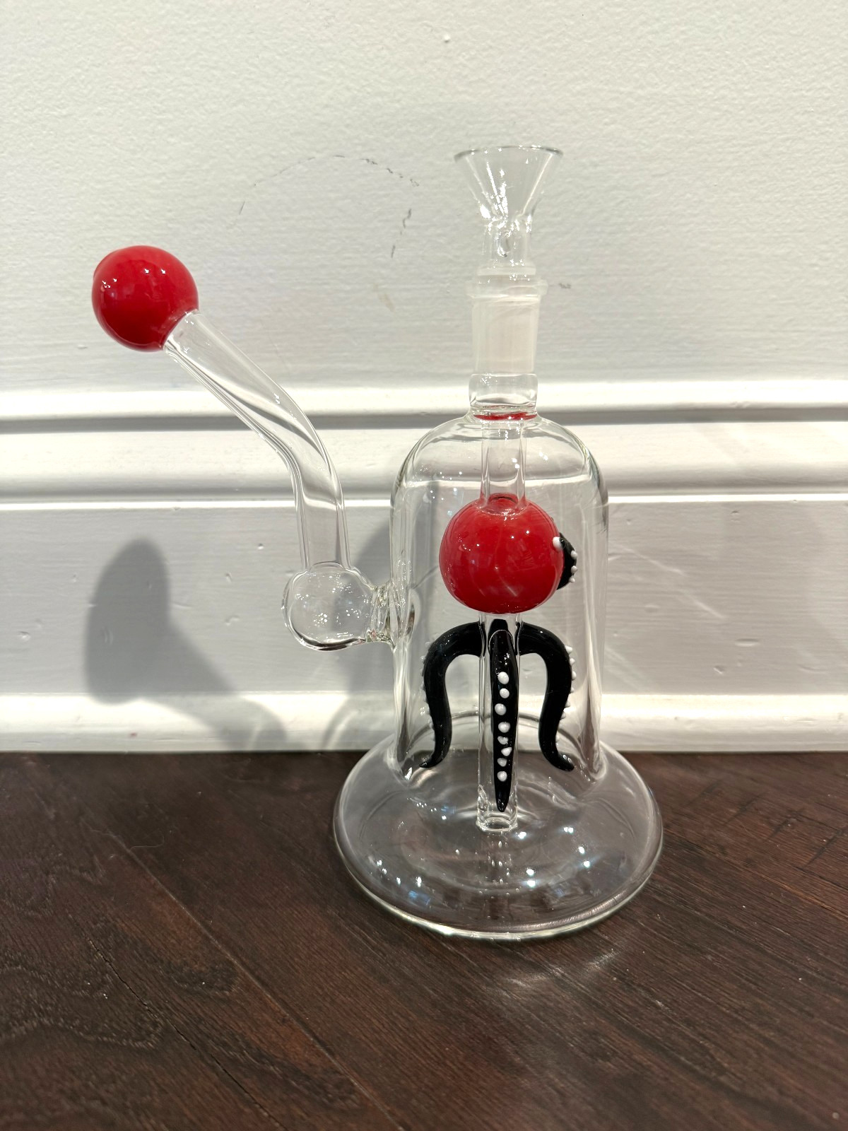 8” Premium Glass Water Red Squid Octopus 14mm