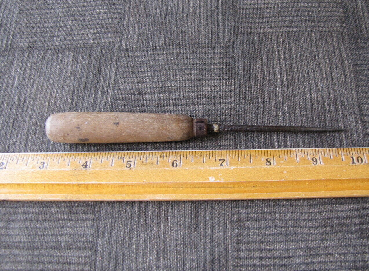 Pick/ Awl /Scratch/ Punch / Leather/ Sewing Wood Handle Small (6 3/4\