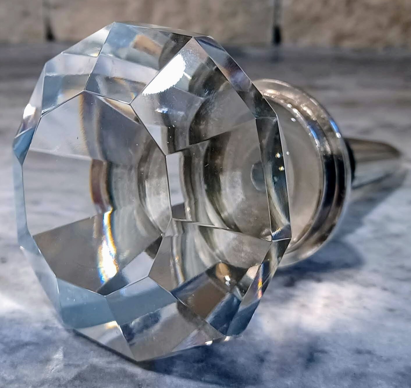 Glass Faceted Decanter Stopper