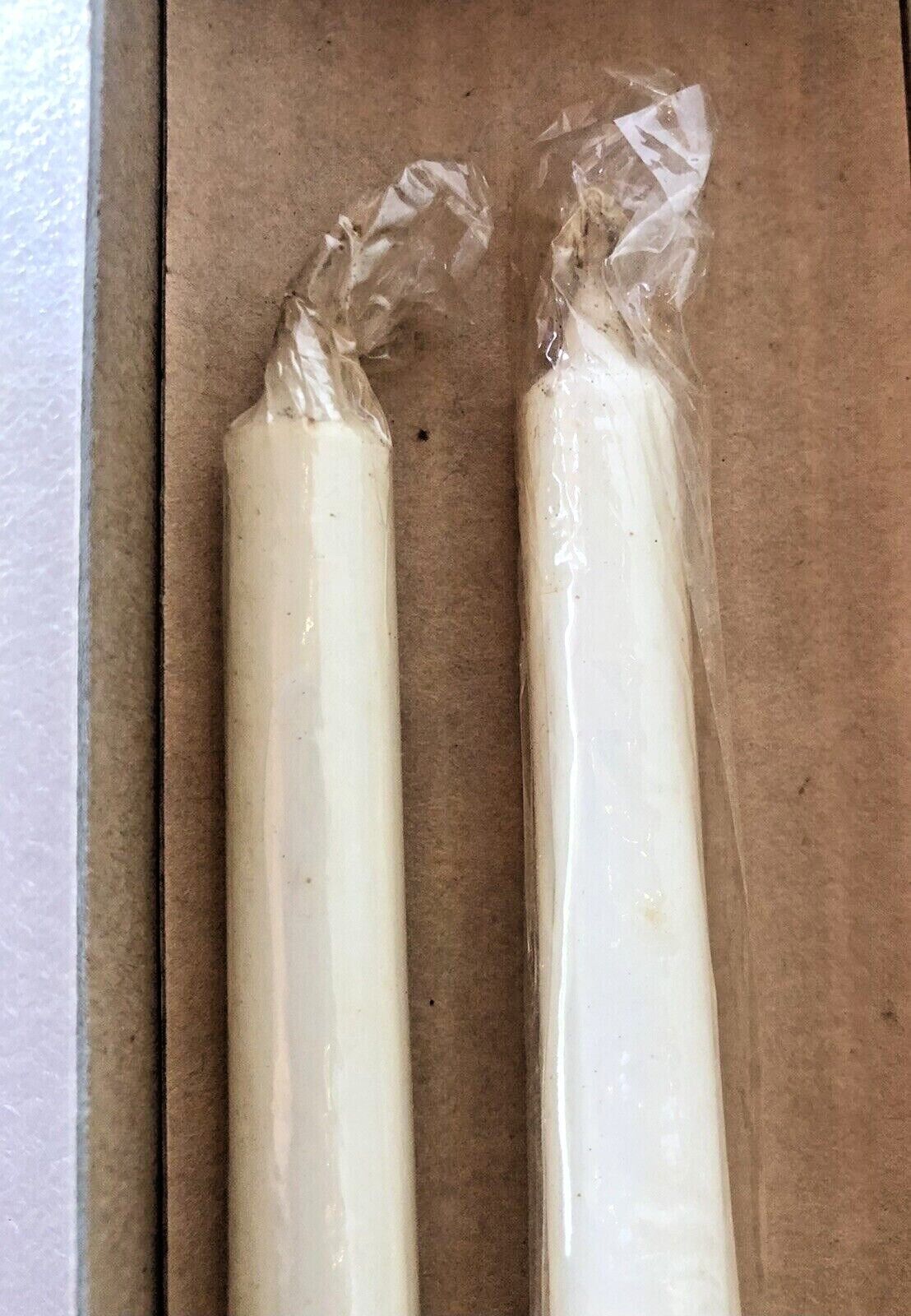 Vtg Extra Long White Taper Candles 23.5” Almost 2 Ft Original Box Will & Baumer