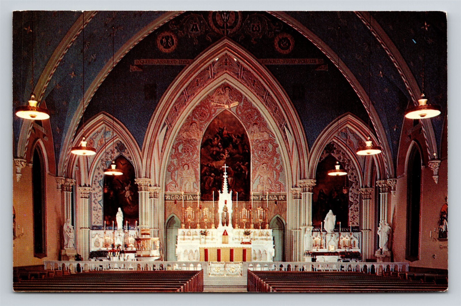 Lancaster PA Saint St. Mary\'s of the Assumption Church Catholic Postcard View 