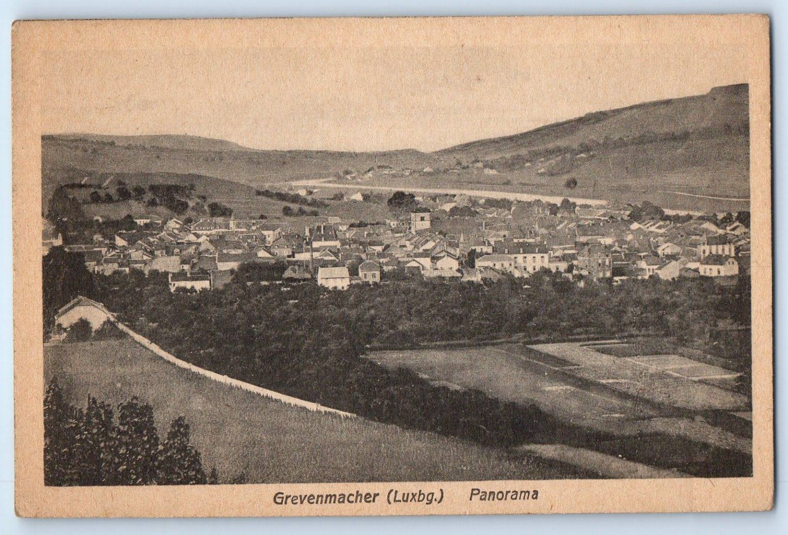Grevenmacher Luxembourg Postcard Grevenmacher Panoramic View c1920\'s Antique