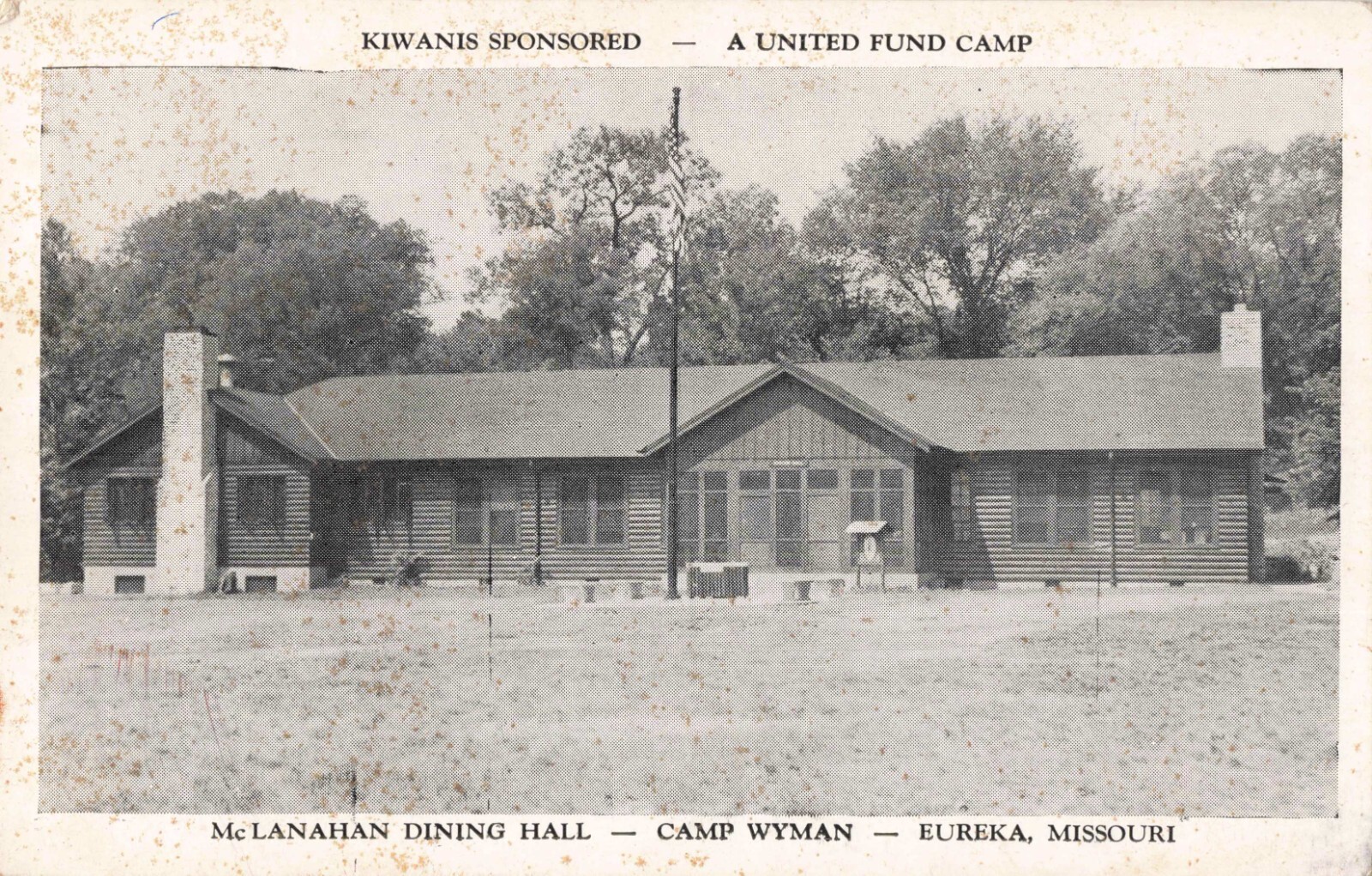 United Fund Kiwanis Camp Wyman McLanahan Dining Hall Eureka Missouri c1930s PC