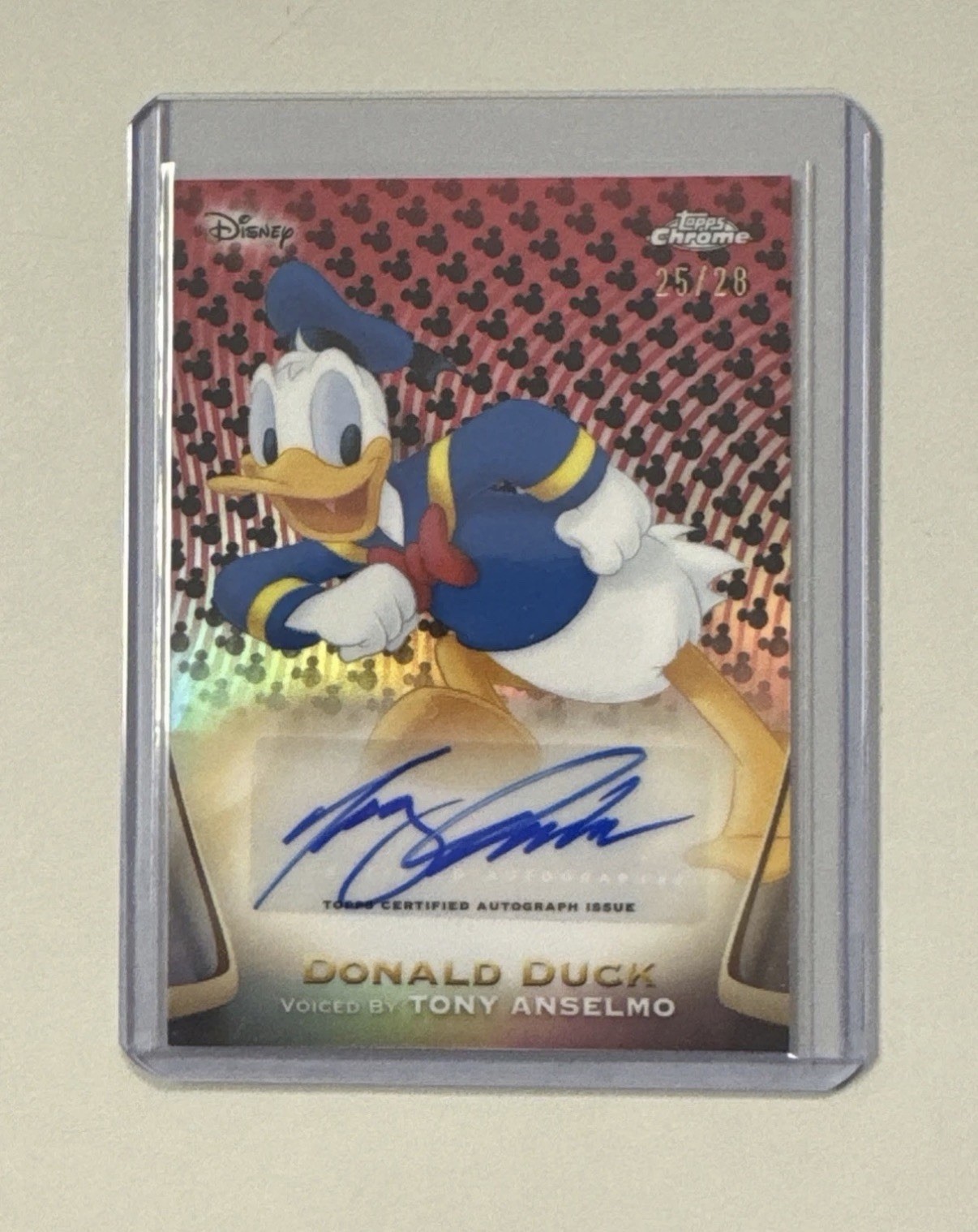2025 Topps Chrome Disney Donald Duck Tony Anselmo Mickey Mouse Auto /28 