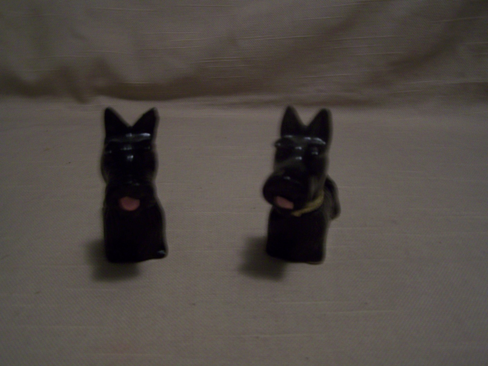Vintg Black Scottish Terrier Scottie Dogs Ceramic Hinged Trinket Box-a pair