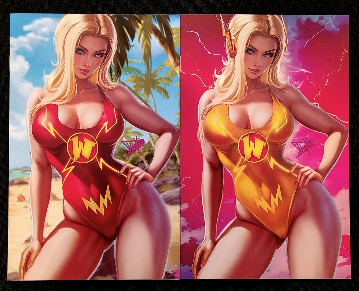 WAIFU CHRONICLES #1 Lady Flash + Reverse Flash Cosplay Nice Variant Set Dhaxina 