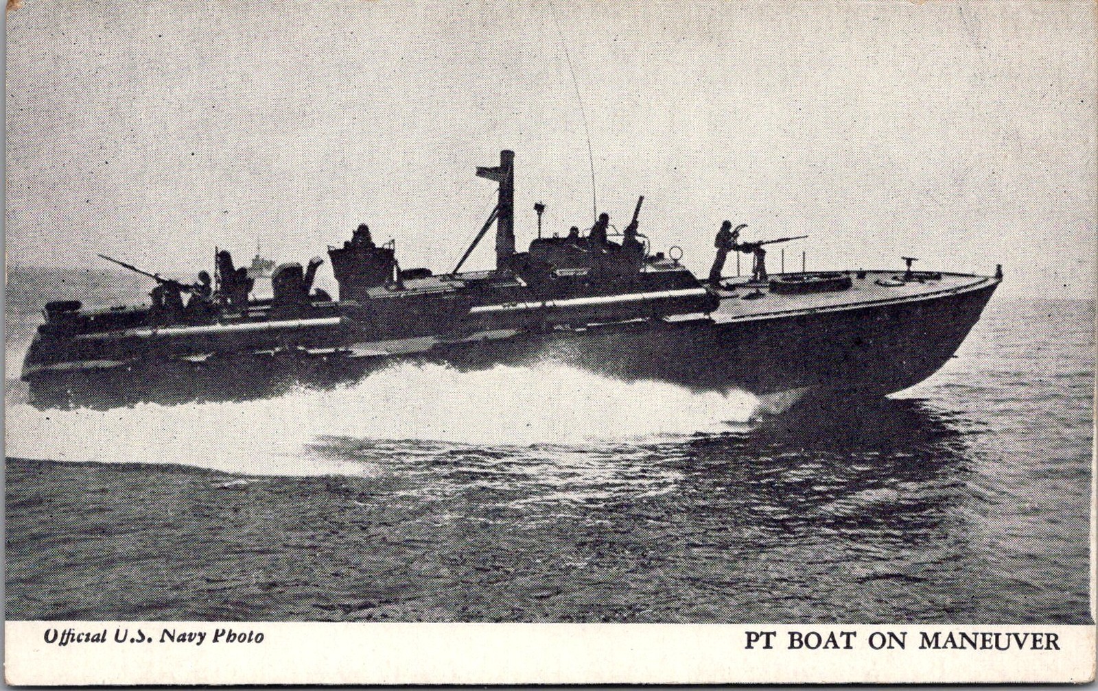 U.S. Navy PT Boat on Maneuver Vintage Postcard 4P23-27 U.S. Navy PT Boat on Maneuver Vintage Postcard 4P23-27