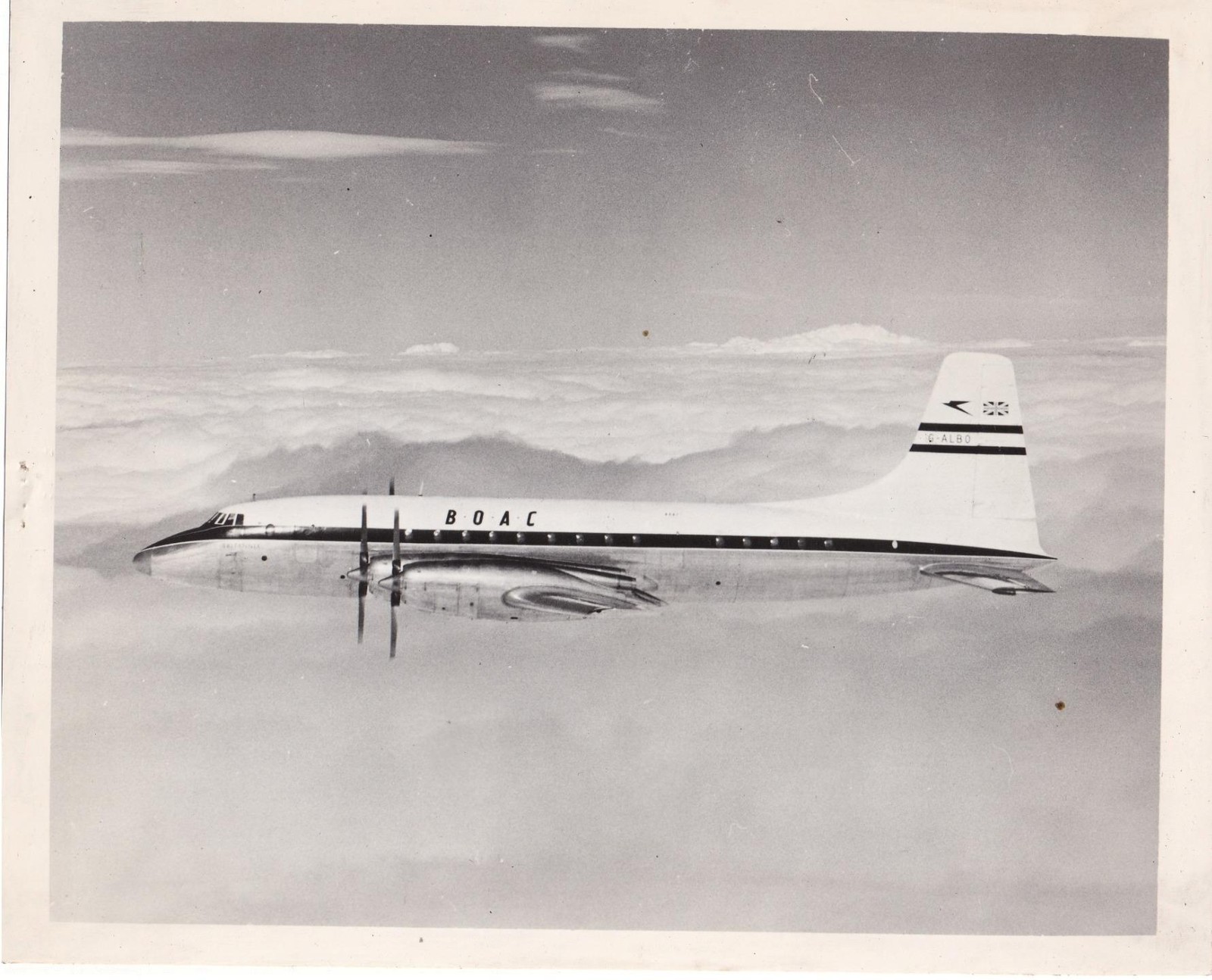 B&W 8x10ish PR Photo BOAC Bristol Britannia (PAM146)