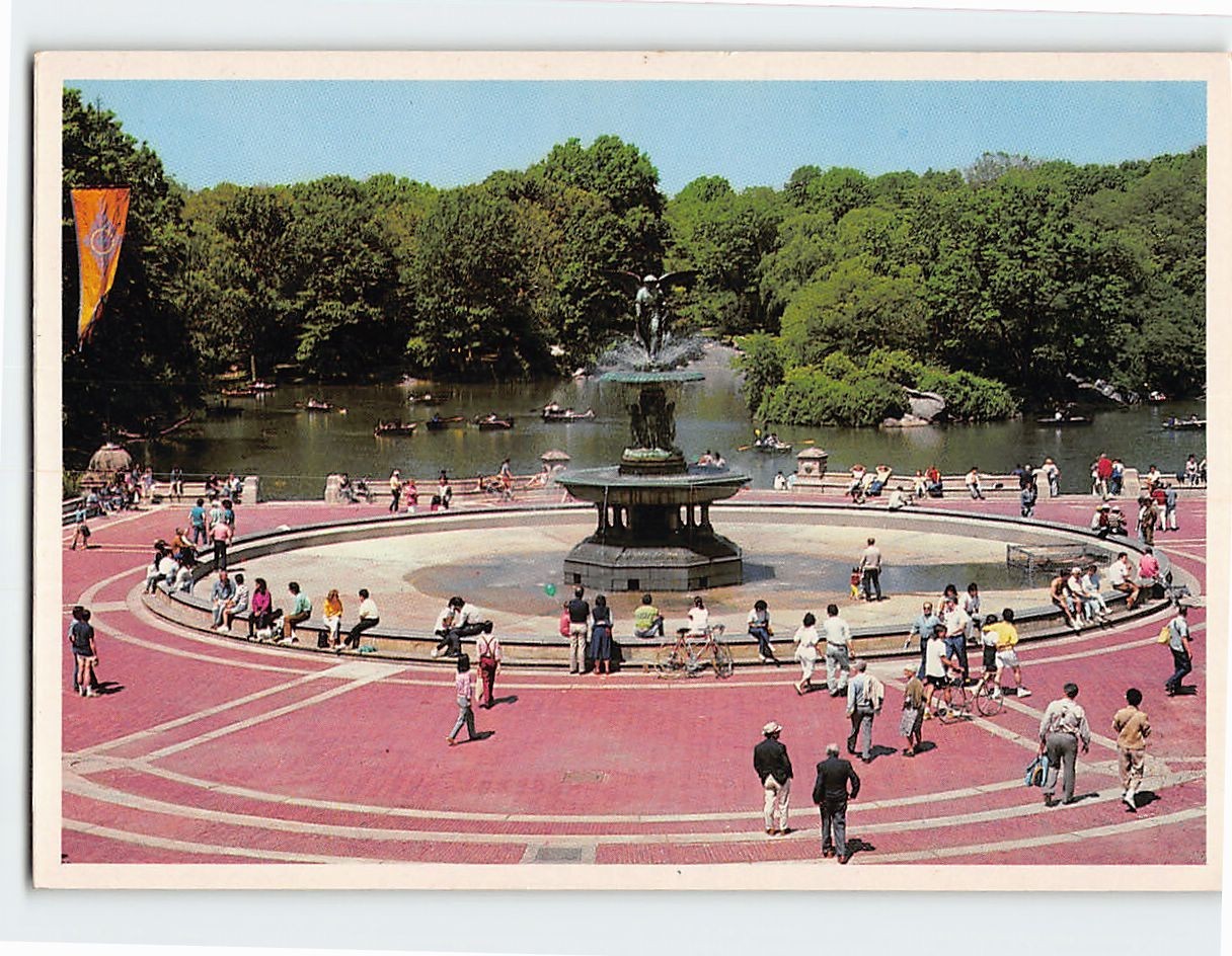 Postcard Bethesda Fountain in Central Park USA