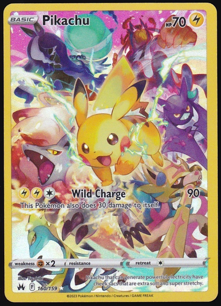 Pikachu 160/159 Crown Zenith Secret Rare Full Art Pokemon Card Holo English HP70
