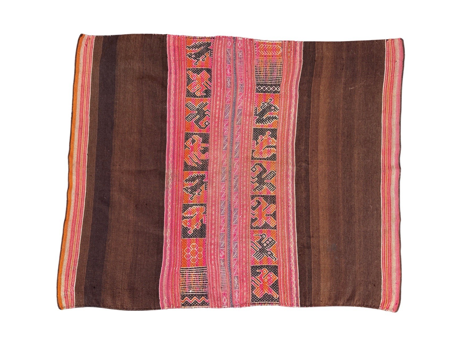 Early-Mid Century Vintage Peruvian Manta Cloth Aguayo Mestana Handwoven Textile