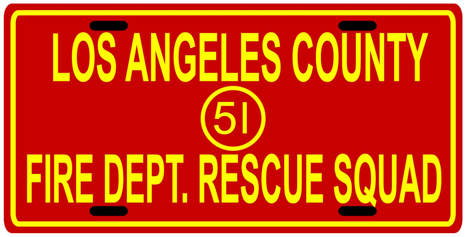 Emergency 51 1970\'s TV show License Plate