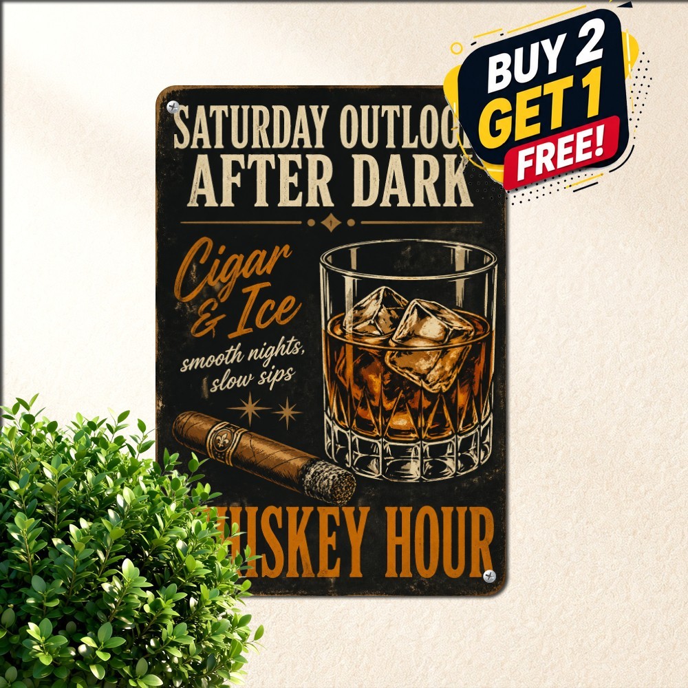 Weekend Whiskey Bar Lounge Metal Sign Classic Saloon Tavern Wall Tin Plaque