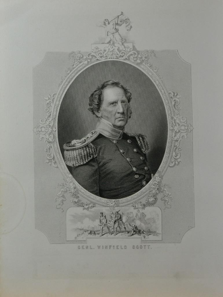 Antique United States Civil War General Winfield Scott Art 1878 American