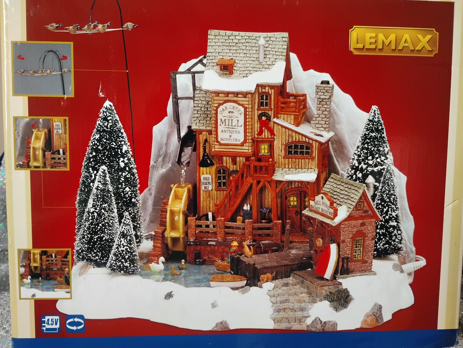 Lemax Village Collection Oak Creek Grist Mill 36321 Animated 2003 New Sealed Box