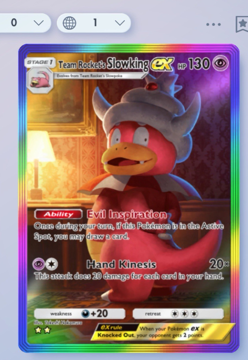 Pokemon TCG Pocket - Team Rocket’s Slowking Ex - Rainbow 2⭐Card - English- Fast