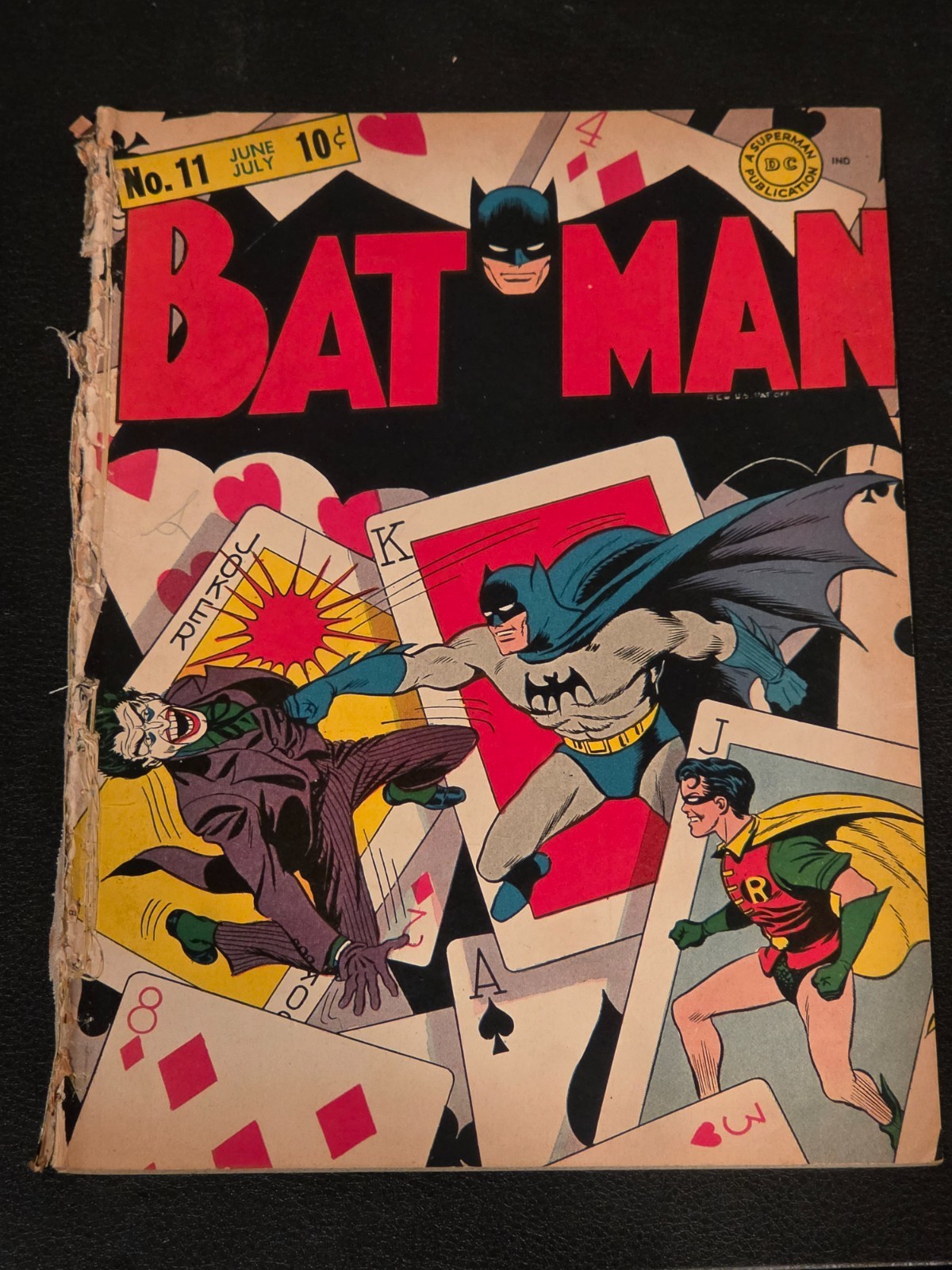 1942 D.C. Comics Batman 11 Complete. Classic Joker Cover