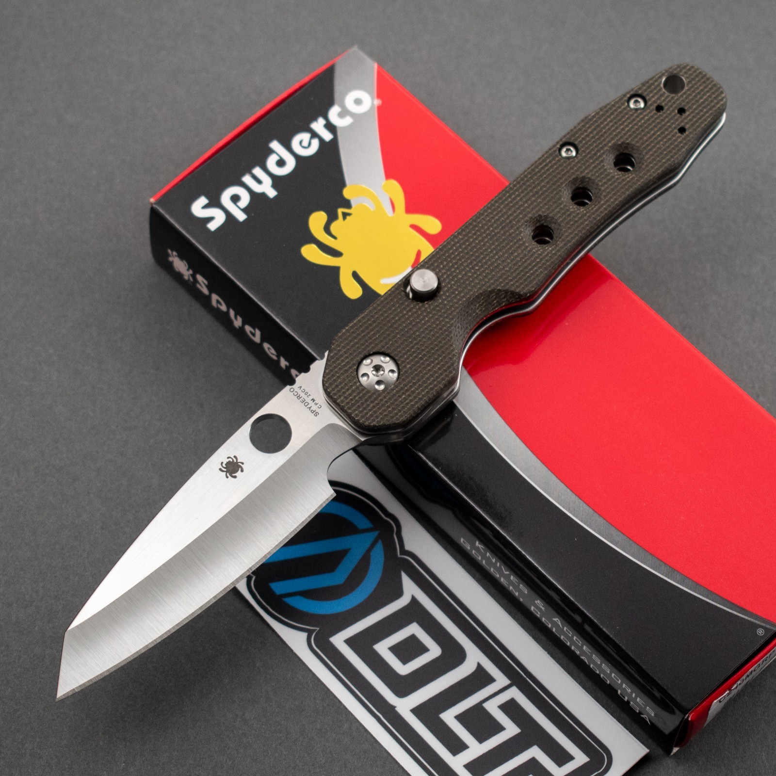 NEW DLT Exclusive Spyderco Smock 20CV Blade, Green Canvas Micarta C240GMRP