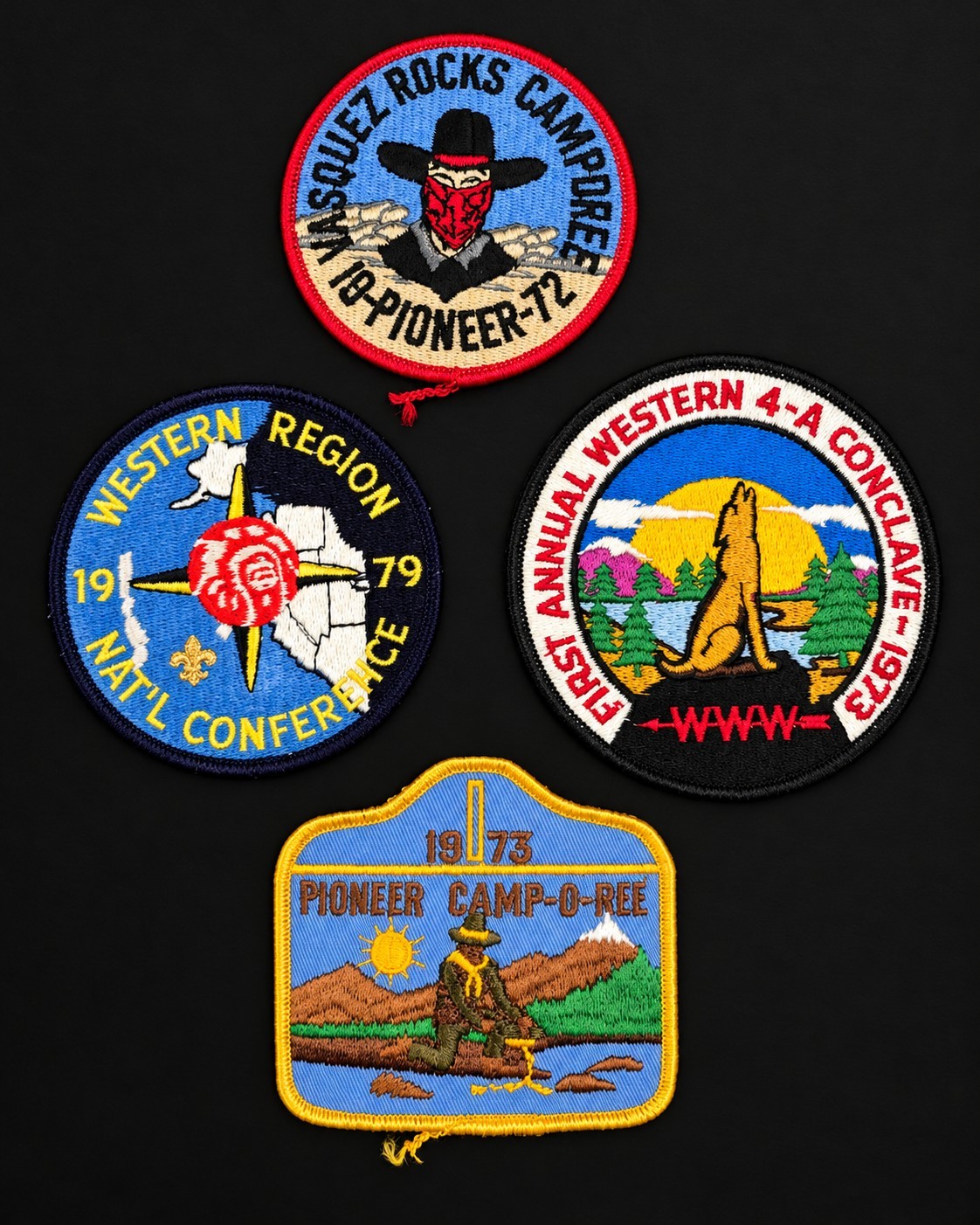 Vintage 1970s BSA Boy Scout Patch Lot of 4 OA Conclave Camporee 1973 1979