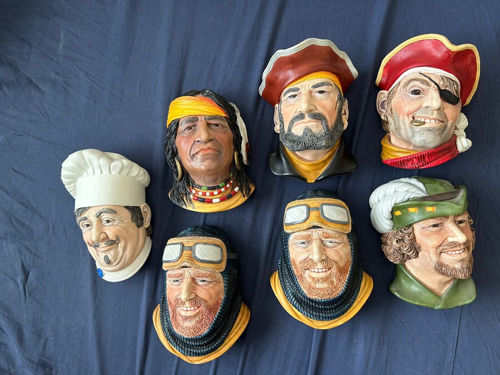 Lot Of 7 legends chalkware heads