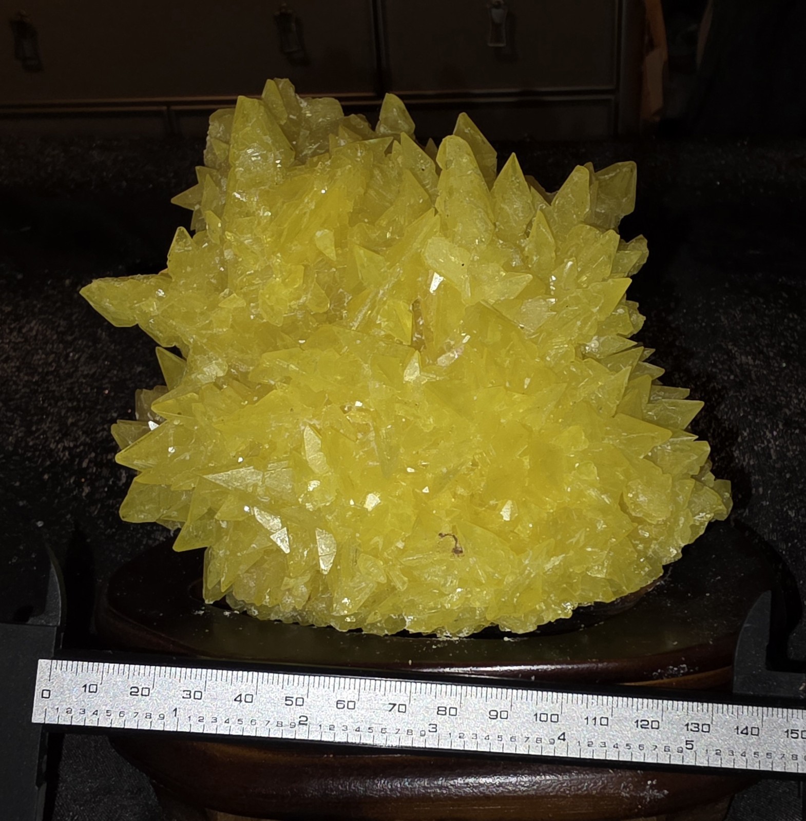 Large Yellow Sulfur Natural Crystal Mineral Specimen 2 lb 13 oz 