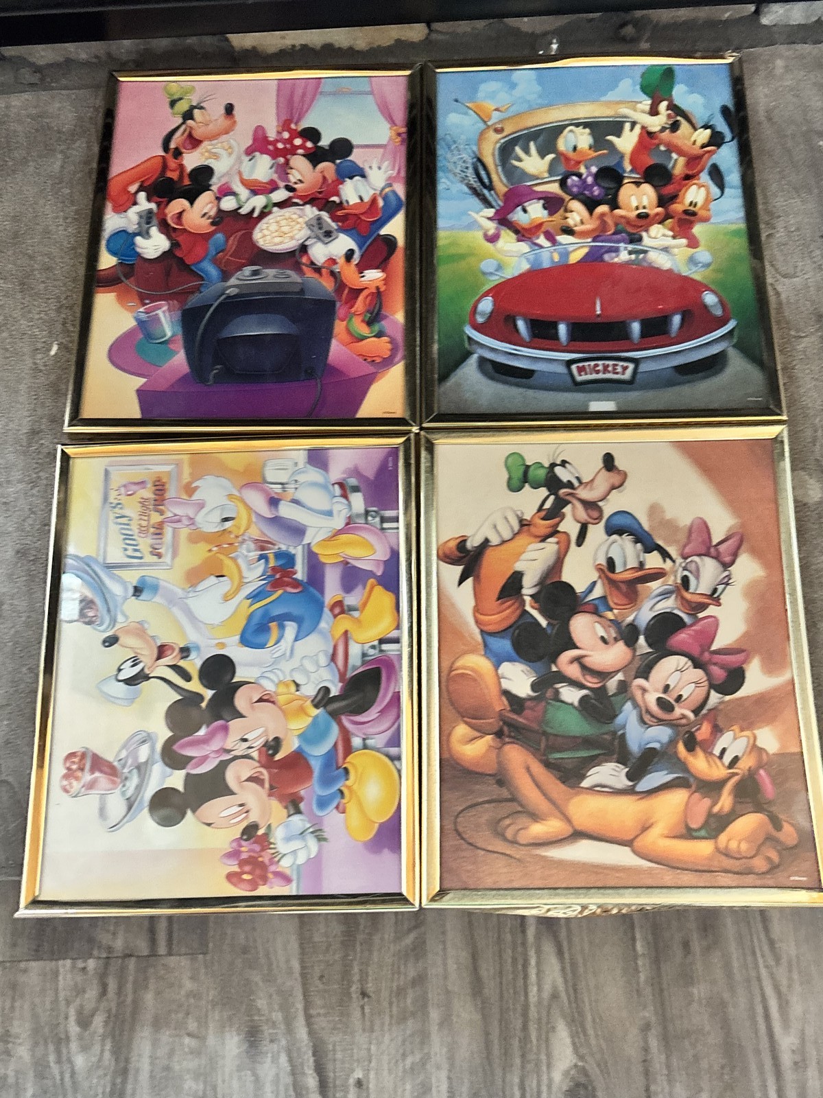 Vintage Disney Framed Art Set of 4 - Mickey Mouse & Friends Pop Art Vintage Disney Framed Art Set of 4 - Mickey Mouse & Friends Pop Art