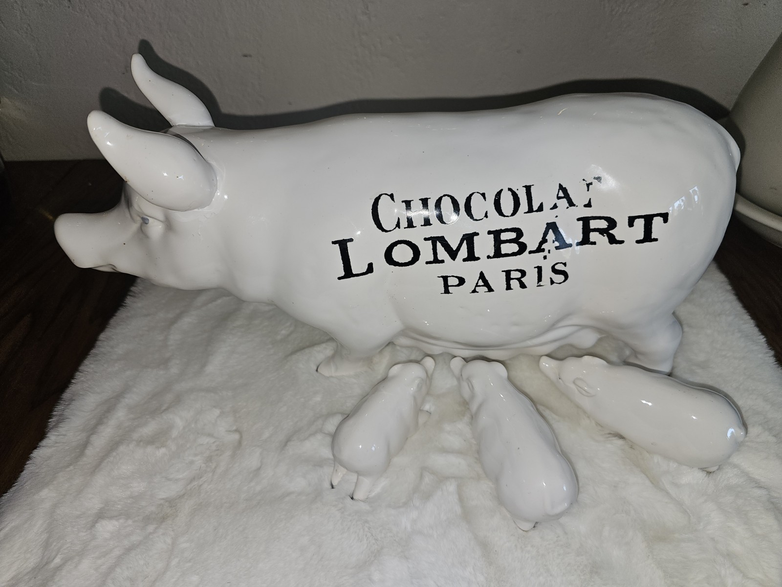 Vtg Chocolat Lombart Paris Ceramic Pig & Piglets French Country Decor Vtg Chocolat Lombart Paris Ceramic Pig & Piglets French Country Decor