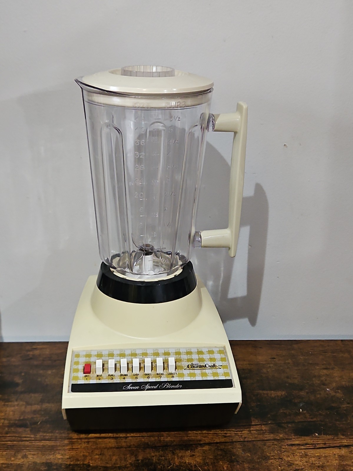 Vintage Sears Counter Craft 7 Speed Blender Almond MCM