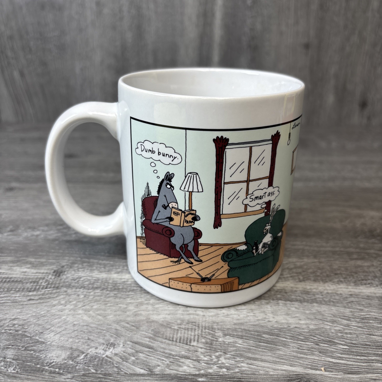 Vintage The Far Side Dumb Bunny Smart Ass Coffee Tea Mug 1998 Funny Gary Larson
