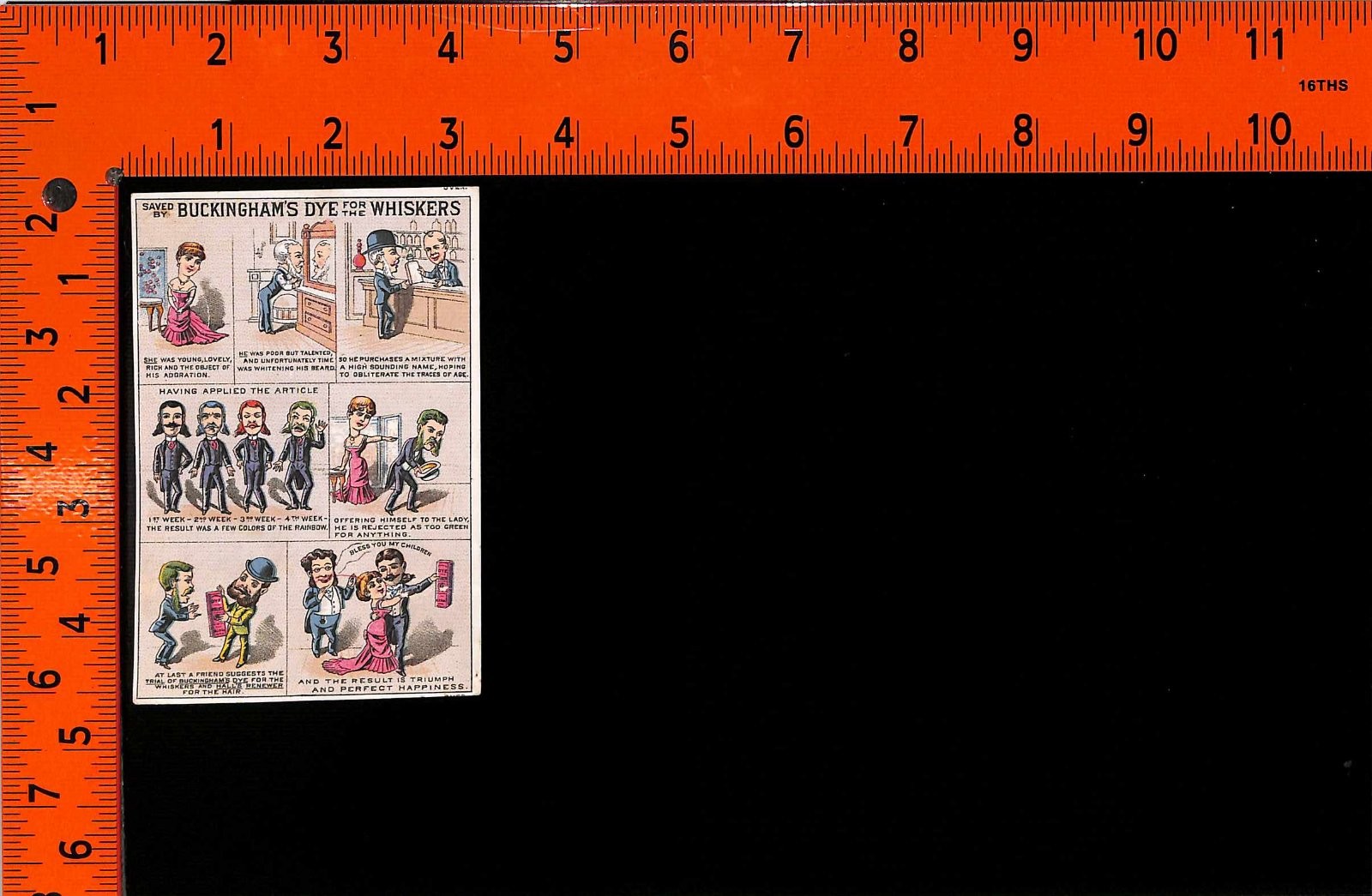 Trade Card Buckingham's Dye For The Whiskers Hair Dye R P Hall & Co Nashua New